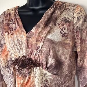 Vintage JTB Top Womens Y2K Fairy Babydoll Top Size M Preppy Artsy Beaded Stretch